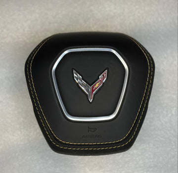 Corvette C8 Airbag Cover 2020-2025 Yellow Stitches with Alcantara Genuine OEM Stingray Z06 ZR1