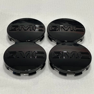 2014-2019 GMC Sierra Yukon Genuine GM Gloss Black Center Cap Set Of 4 19333200