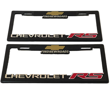 Pair of Chevrolet RS License Plate Frames 3D Logo Heavy Duty