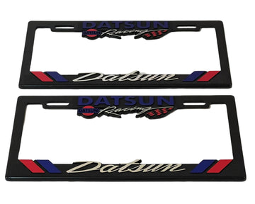 Pair of Datsun Racing License Plate Frames 3D Logo Heavy Duty