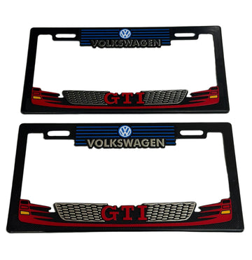 License Plate Frames for VOLKSWAGEN GTI RED Heavy Duty Plastic