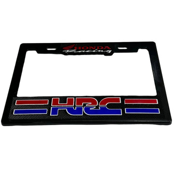 Pair of License Plate Frames for Honda Racing HRC Heavy Duty Plastic 3D Logo