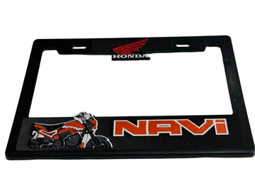 License Plate Frame for Honda Motorcycle NAVI Heavy Duty Plastic 3D Logo