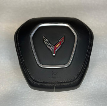 Corvette C8 Airbag Cover 2020-2025 Black Stitches Full Leather Genuine OEM Stingray Z06 ZR1