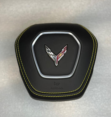 Funda para airbag del volante de color amarillo de Corvette, original del fabricante de equipos originales