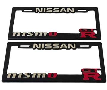 Pair of License Plate Frames for Nissan GTR Nismo Heavy Duty Plastic 3D Logo
