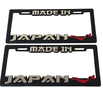 Pair of License Plate Frames for Made In Japan Heavy Duty Plastic 3D Logo