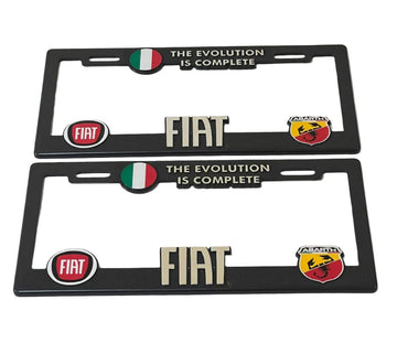 Pair License Plate Frames for FIAT Heavy Duty Plastic 3D Logo