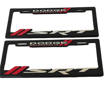 Pair of Dodge SRT License Plate Frames 3D Logo Heavy Duty
