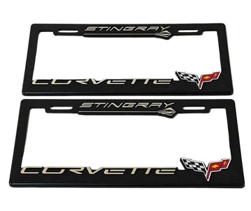 Corvette License Plate Frame Pair Stingray Heavy Duty Plastic