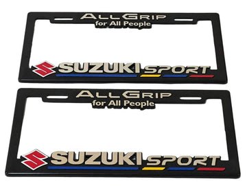 Pair of License Plate Frames Pair for SUZUKI Sport Heavy Duty Plastic 3D Logo