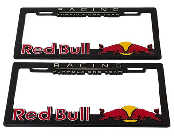 Pair of License Plate Frames Pair for Red Bull Sport Heavy Duty Plastic 3D Logo