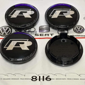 x4 R-Line Center Caps Hubcap VW Golf Jetta Golf Tiguan Passat EOS CC 3B7 601 171 OEM Wheel
