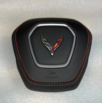 Corvette C8 Airbag Cover 2020-2025 Red Stitches with Alcantara Genuine OEM Stingray Z06 ZR1