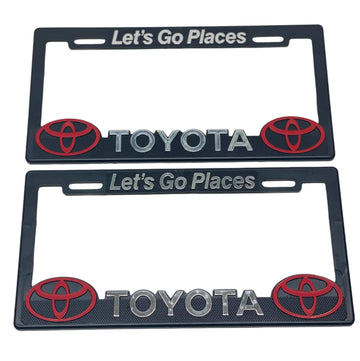 License Plate Frames for TOYOTA LETS GO PLACES Heavy Duty Plastic 3D