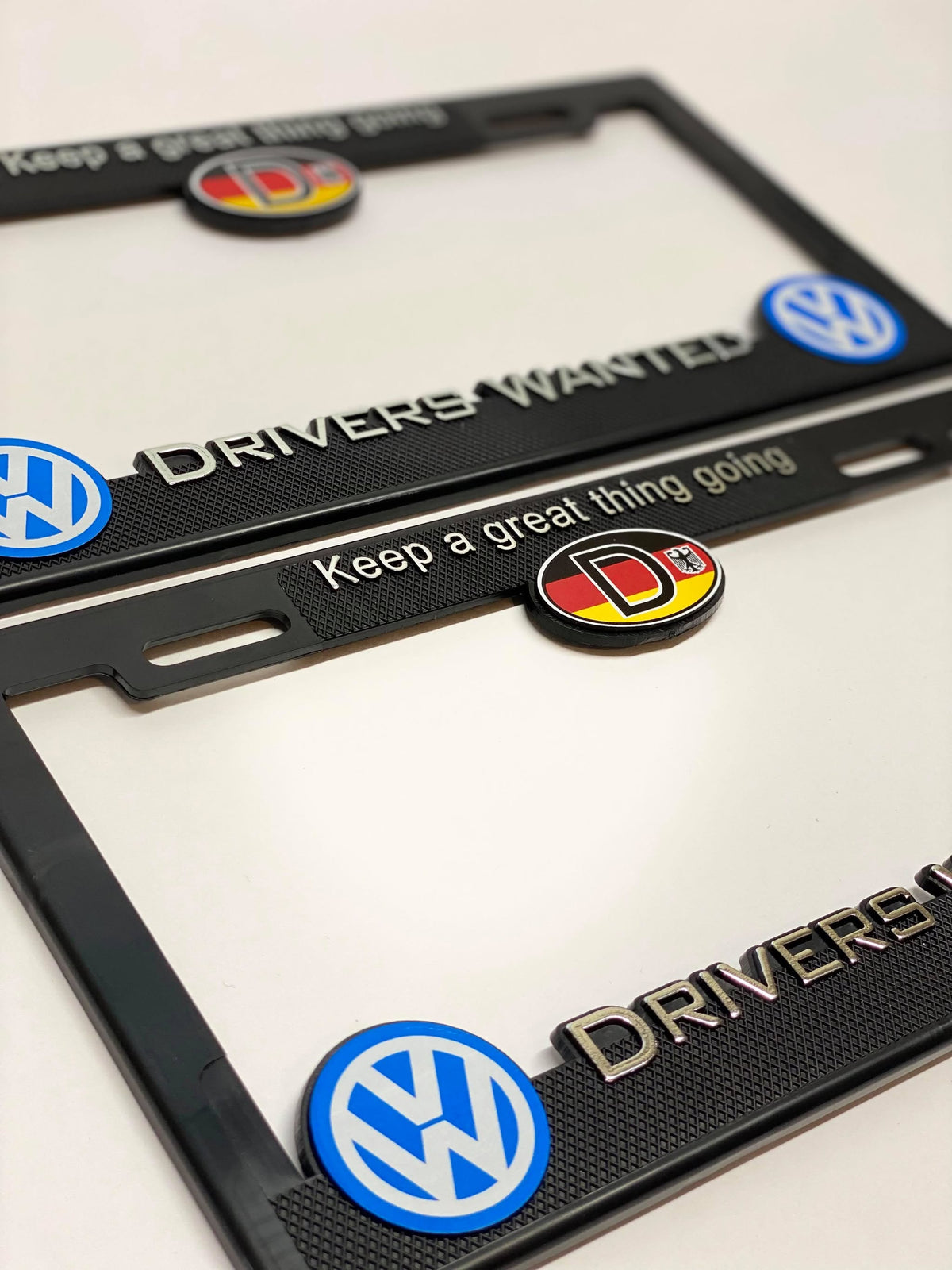 Vw Pattern Frame License Plate Frames for Volkswagen Germany Heavy Duty Plastic 3D Logo