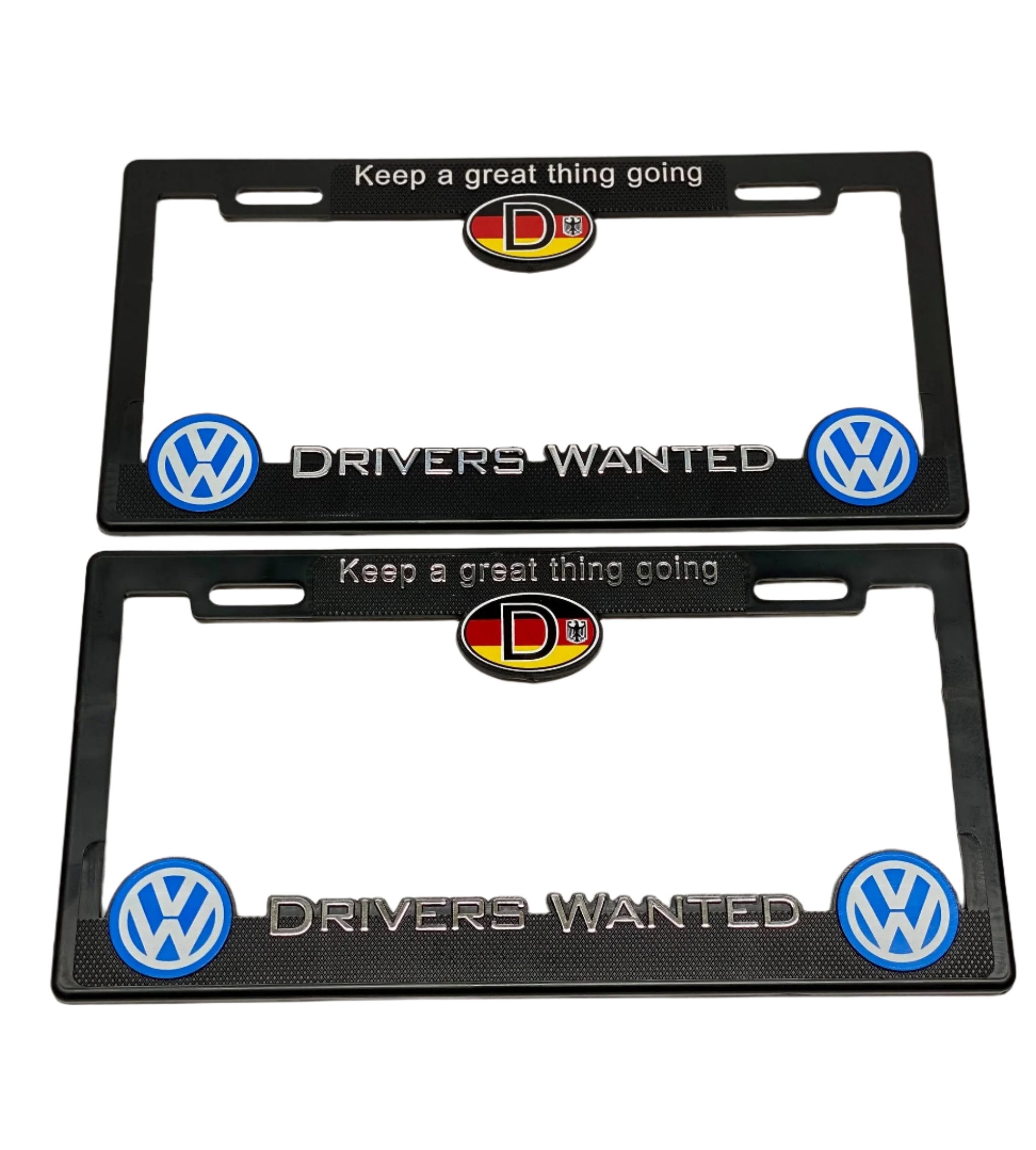 Vw Pattern Frame License Plate Frames for Volkswagen Germany Heavy Duty Plastic 3D Logo