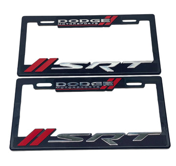 License Plate Frames for Dodge SRT Heavy Duty Plastic 3D Logo