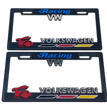 License Plate Frames for VOLKSWAGEN RACING Heavy Duty Plastic 3D