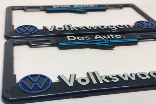 License Plate Frames for VOLKSWAGEN R LINE Heavy Duty Plastic 3D