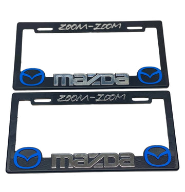 License Plate Frames for MAZDA ZOOM ZOOM BLUE Heavy Duty Plastic 3D