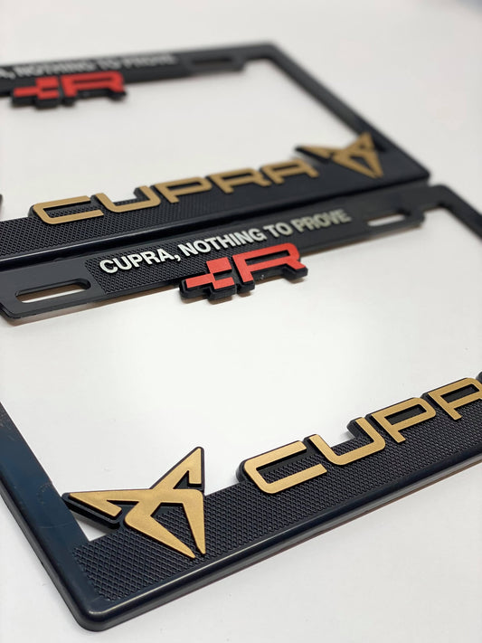 Pair of License Plate Frames for CUPRA Heavy Duty Plastic 3D Logo