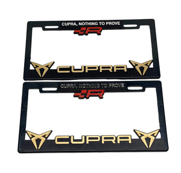 Pair of License Plate Frames for CUPRA Heavy Duty Plastic 3D Logo