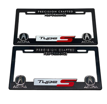 Pair of License Plate Frames for ACURA TYPE S Heavy Duty Plastic 3D Logo