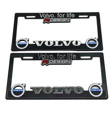 License Plate Frames for Volvo R Design Heavy Duty Plastic 3D Logo Pair