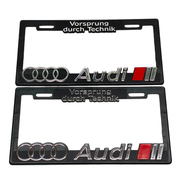 License Plate Frames for Audi Heavy Duty Plastic 3D Logo Pair