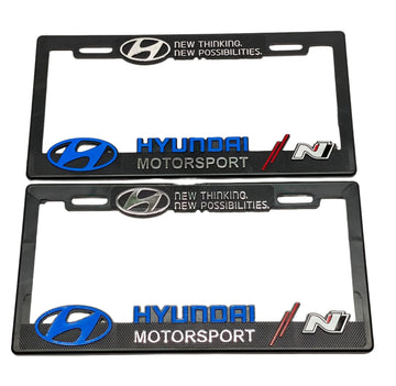 License Plate Frames for HYUNDAI N Heavy Duty Plastic 3D Logo Pair