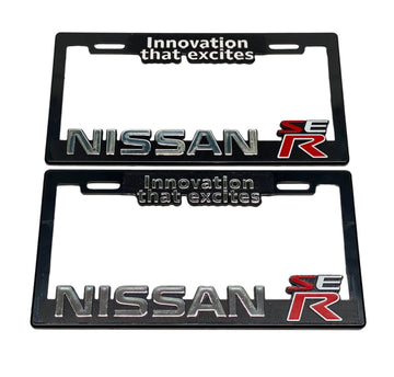 License Plate Frames for NISSAN SER Heavy Duty Plastic 3D Logo Pair