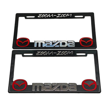 Pair of License Plate Frames for MAZDA Heavy Duty Plastic 3D Logo