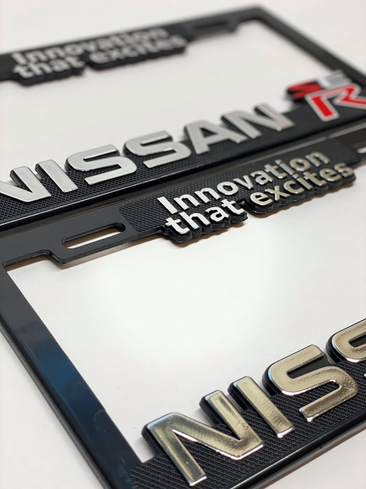 License Plate Frames for NISSAN SER Heavy Duty Plastic 3D Logo Pair