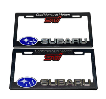 License Plate Frames for SUBARU STI Heavy Duty Plastic 3D Logo Pair