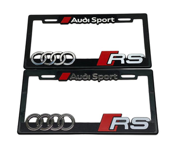 License Plate Frames for Audi RS Heavy Duty Plastic 3D Logo Pair