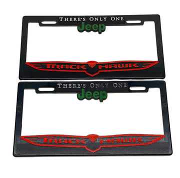 License Plate Frames for JEEP SRT TRACKHAWK Heavy Duty Plastic 3D Logo