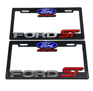 License Plate Frames for FORD ST Heavy Duty Plastic 3D Logo Pair