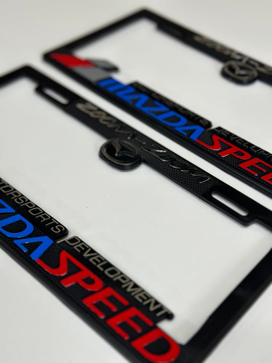 License Plate Frames for MAZDA SPEED ZOOM-ZOMM Heavy Duty Plastic