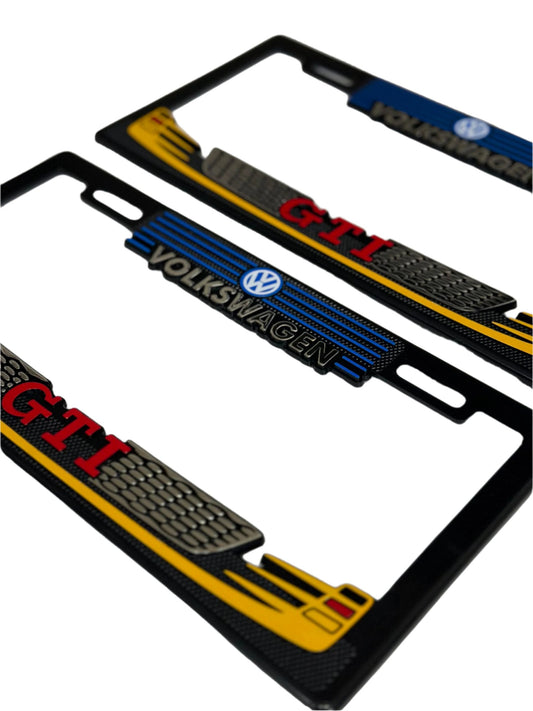 License Plate Frames for VOLKSWAGEN GTI YELLOW 3D Heavy Duty Plastic