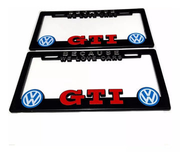 License Plate Frames for VOLKSWAGEN GTI Heavy Duty Plastic