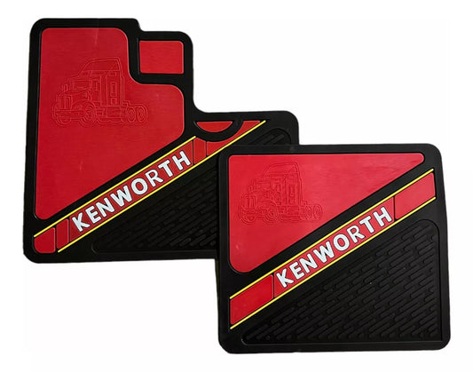 Kenworth T-800 W-900 T-600 Floor Mats for Commercial Truck Lettering Logo Heavy Duty PAIR