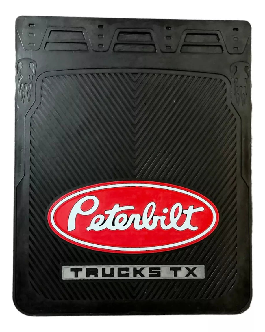 Peterbilt Mud Flaps Pair 24 x 30 Custom Trucks Tx Lettering Heavy Duty Semi-Truck Commercial