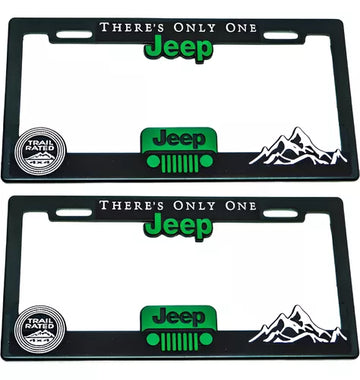 License Plate Frames FOR JEEP 4X4 TRAIL RATED Heavy Duty Plastic 3D