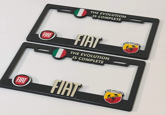 Pair License Plate Frames for FIAT Heavy Duty Plastic 3D Logo