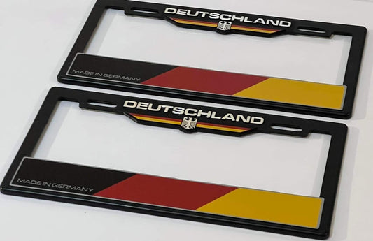 Pair License Plate Frames For Volkswagen Wolfsburg Edition DEUTSCHLAND Heavy Duty Plastic