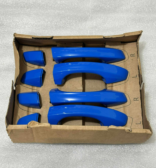 Genuine Volkswagen GTI Oettinger BLUE Handle SET of 8PCS Outside 5GM837206