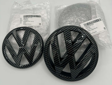 New Carbon Fiber Front and Rear Badge Emblem for VW CC EOS MK7 GTI GOLF R Set