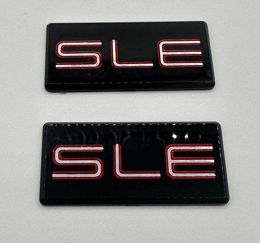 GMC SLE Cab Emblem NEW 2pc Badge Roof pillar 88-94 Yukon Suburban Sierra