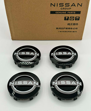 Set of 4 63mm Nissan Rogue Kicks Frontier Wheel Center Hub Caps Black Gray 2.5''